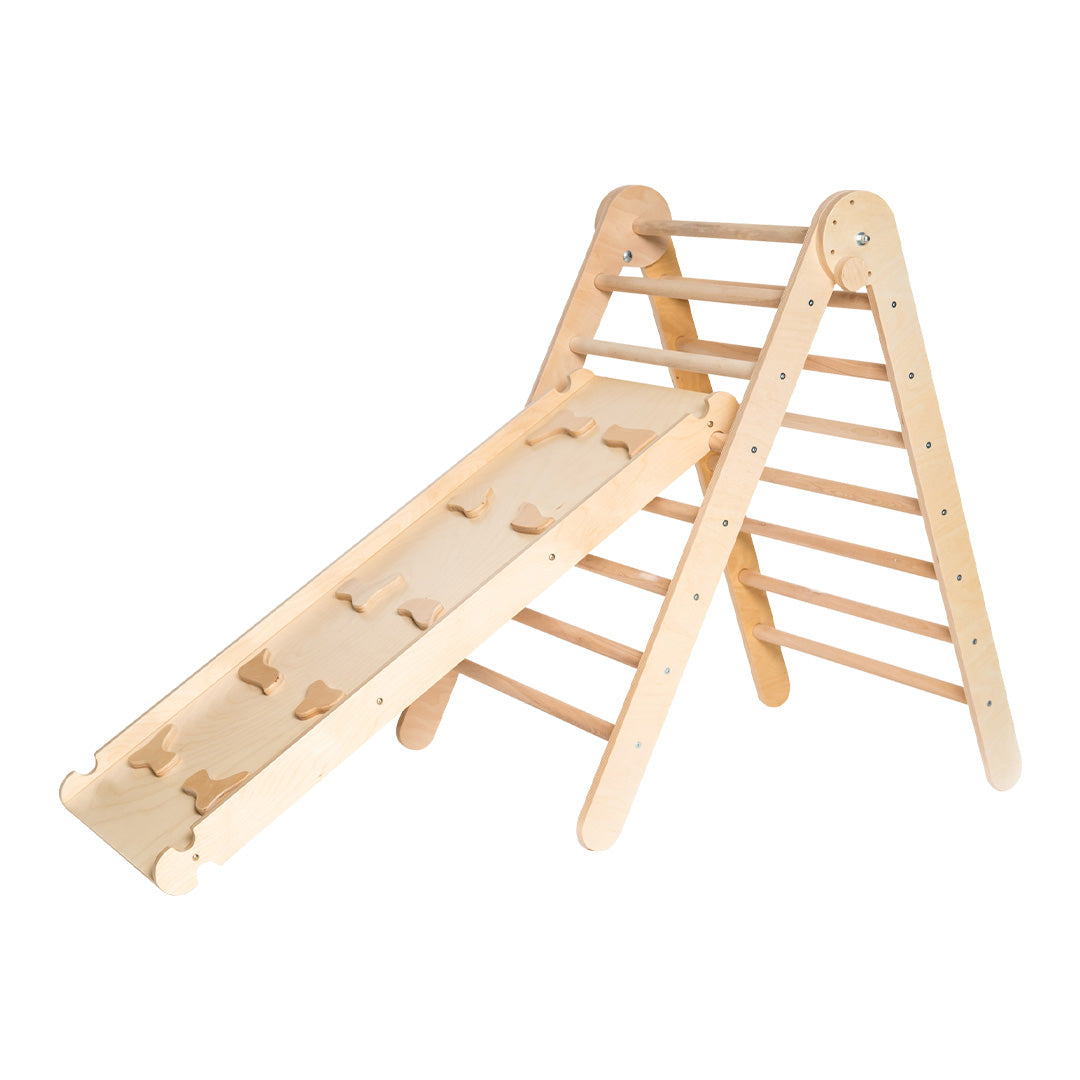 Foldable Climbing Pikler Triangle with Double-Sided Ramp