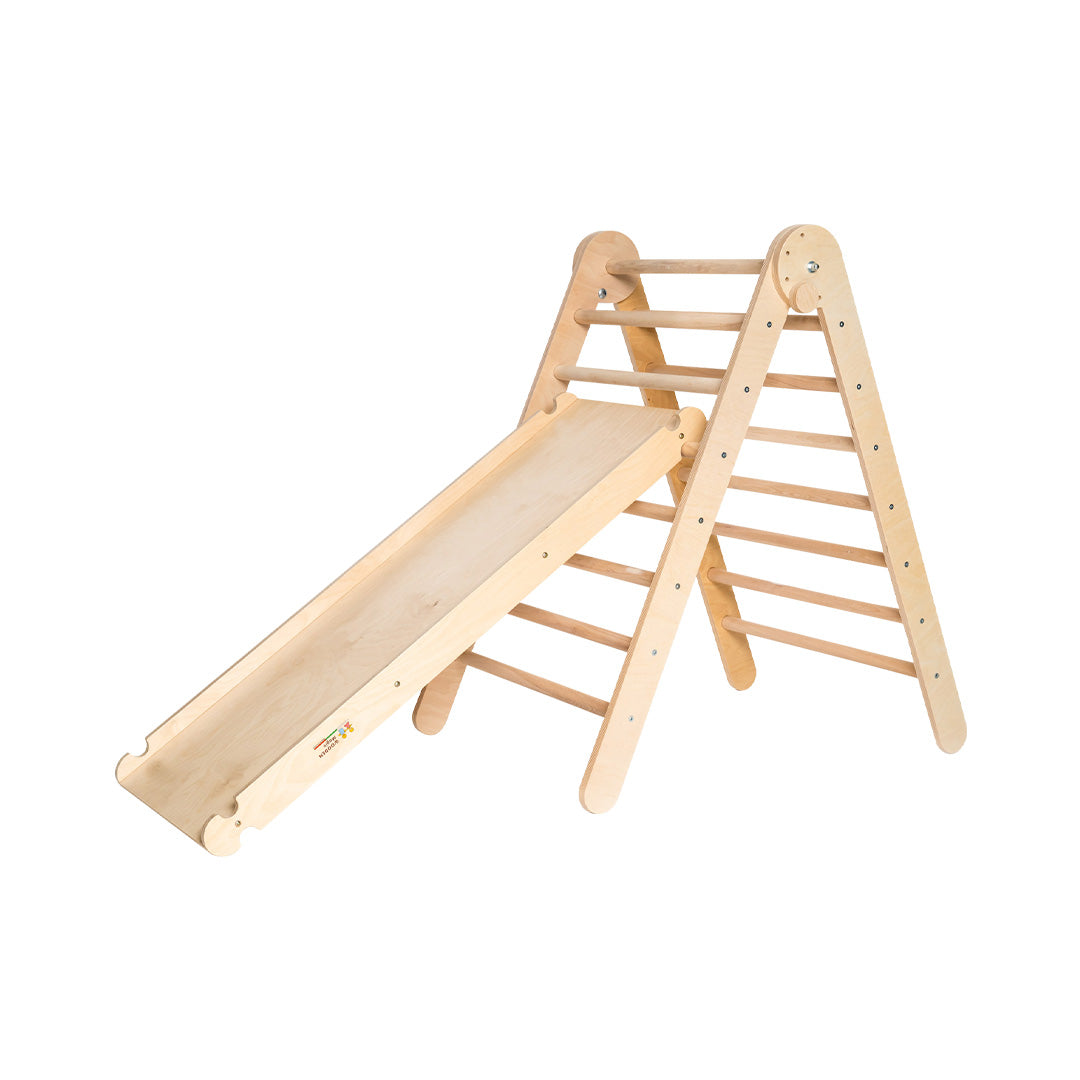 Foldable Climbing Pikler Triangle with Double-Sided Ramp