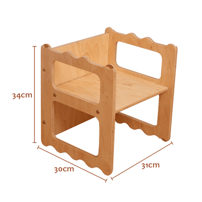 Stackable Wooden Chair for Kids, Chair-Table-Library